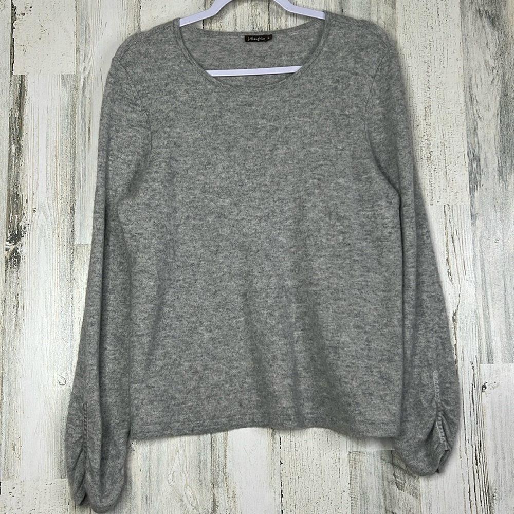 J. McLaughlin Light Heather Gray Pullover Sweater